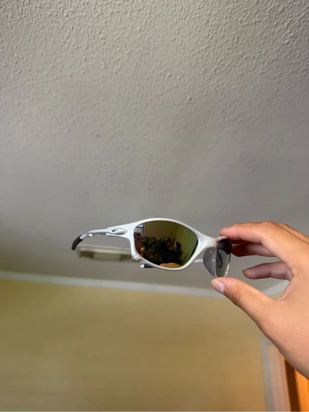 White Women's Sport Sunglasses with Dark Lenses Oakley